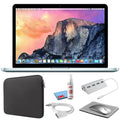 Silver MacBook MF839LL/A) Kit Pro 2.7GHz, (Refurbished) with SSD) Laptop Sleeve 13-inch Black 128GB (i5 + - Starter Cleaning Apple Bundle 2015, Zipper (Early Kit +