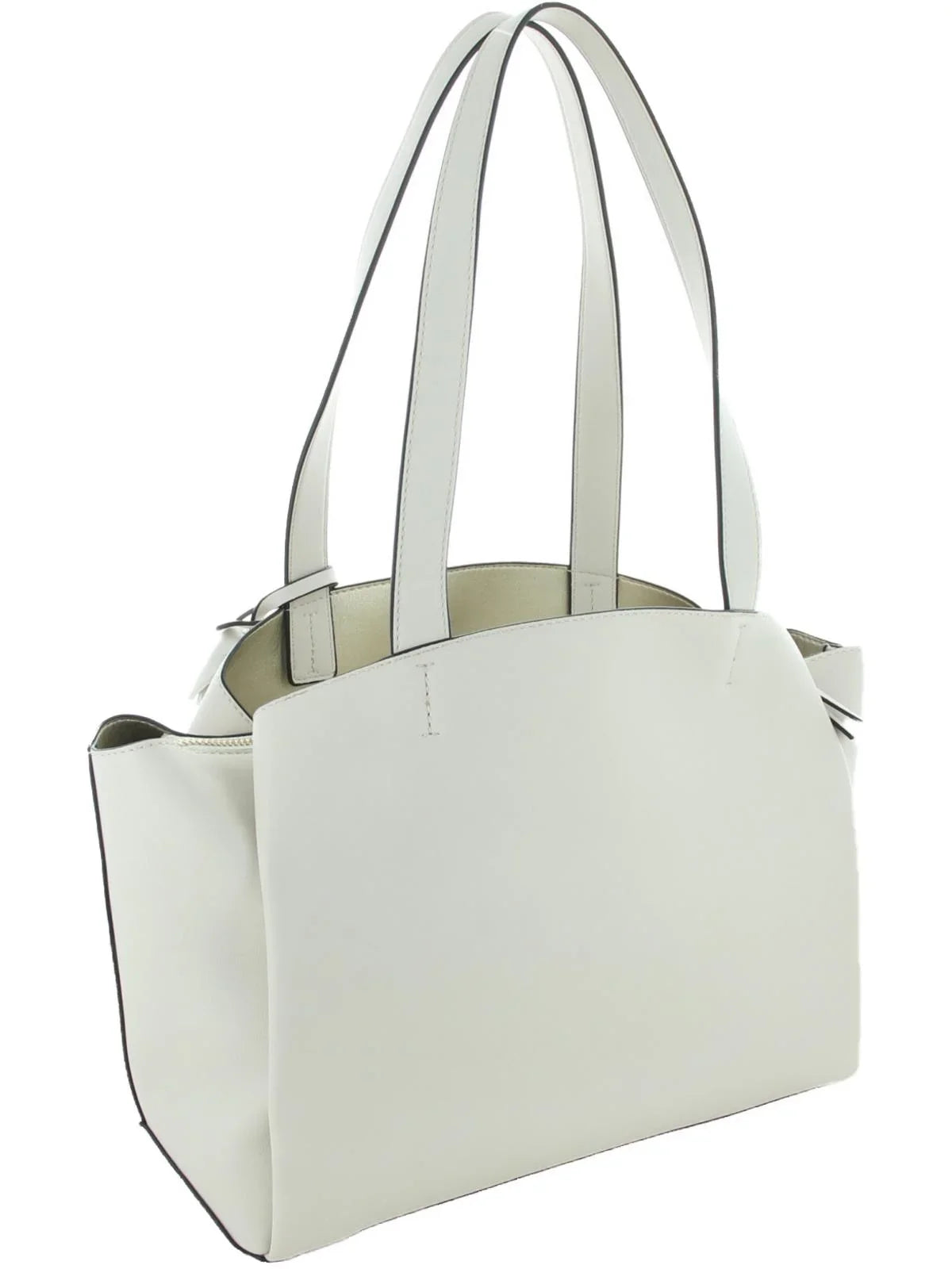 Medium Womens Faux East/West Satchel Ivory Leather Handbag Nine West Mariele