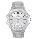 Choice!! King. Oblong Your Your (Silver Baguette Diamonds Metal Oversized Diamonds Watch ST10316CE Bigger - Style!! Mens Luxurious Better Out or Silver) for - The Bling-ed is