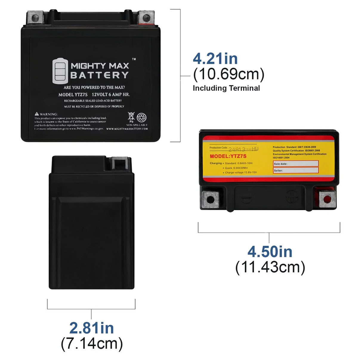6AH 505 Replacement SX ATV 1Amp + Battery 12V 2008-2012 YTZ7S 12V compatible Charger KTM with
