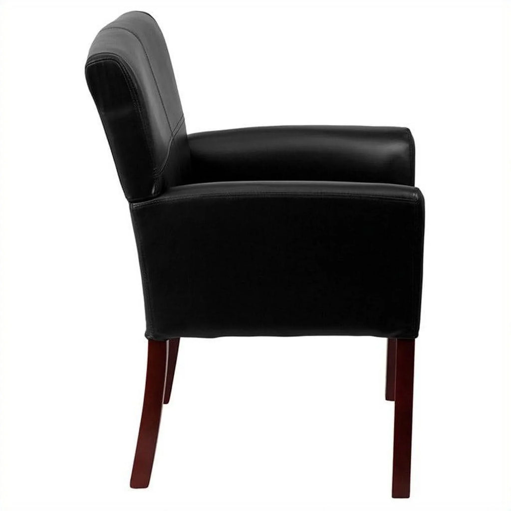 Chair Executive Side with Lane Legs in Mahogany Kingfisher Black Guest