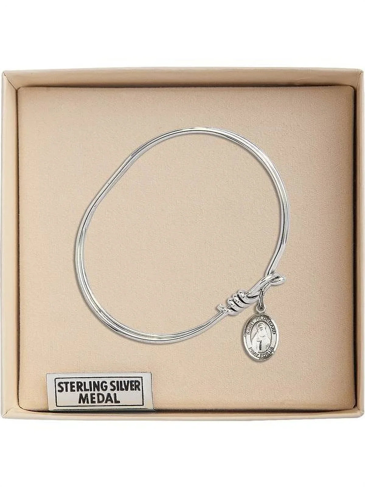 Hildegard in St. 5 von w/ Sterling inch Bangle Hook 3/4 Eye Oval Bingen Bracelet Silver