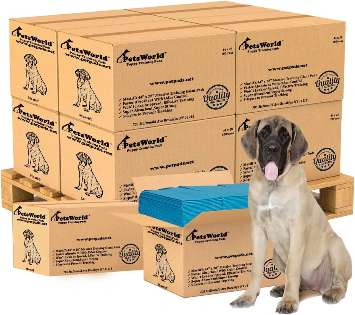 1,000 inch, Training/Potty XXXL PETSWORLD Massive Resistant, Mastiff's Absorbent Pads, Dog 28x44 Tear Ct, Leak-Proof Super Gigantic, &
