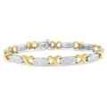 Diamond Carat 2 and X-Link SI1-SI2) Gold Bracelet White Invisible-Set (G-H, Tennis Yellow TDW 14K