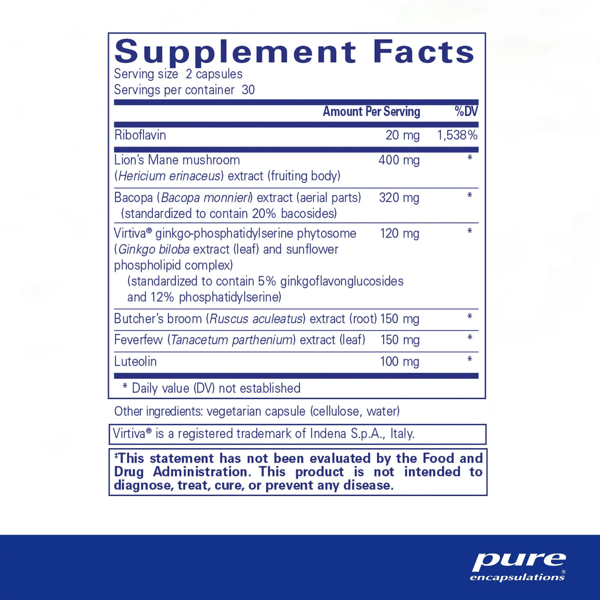 Encapsulations Memory | Reset Brain Concentration, 60 Supports Fog Brain Pure with | Capsules* Clarity, and Associated
