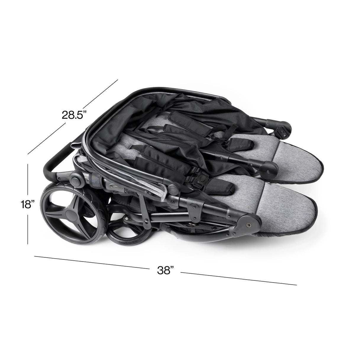 Gaggle Black/Gray Expandable Stroller Roadster Canopy, with Double