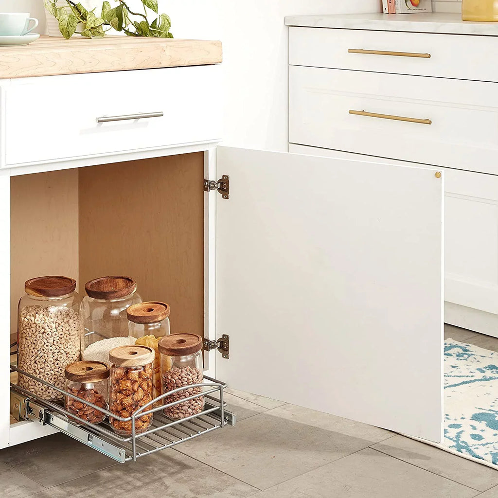 in. Basket D Multi-Use Silver 5 in. RS-MUB-11-FN W 20 Organizer in. 12 Pull-Out Knape Cabinet Vogt & x H in x