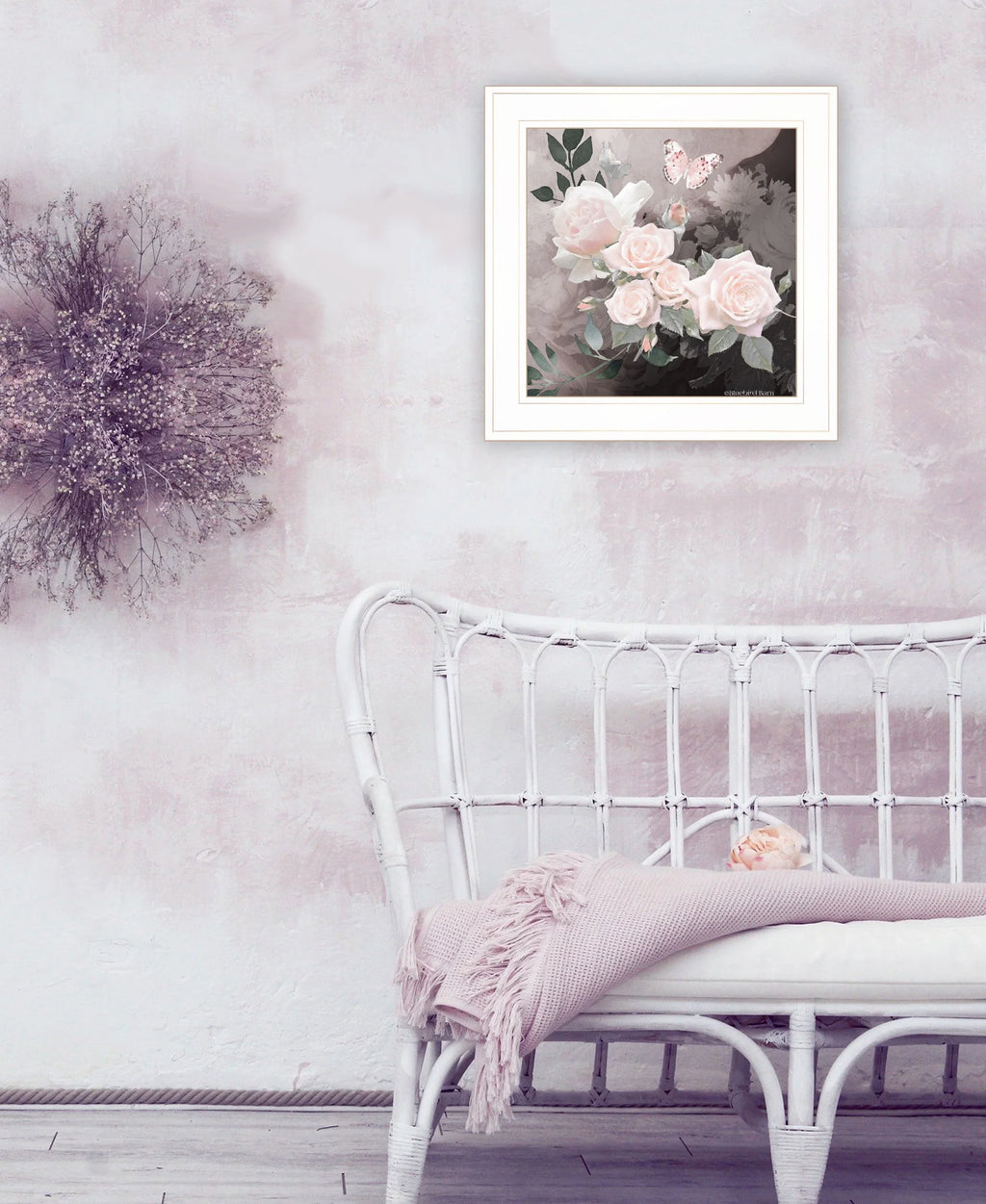 "Noir Bluebird by Ready to White 1" Frame Print, Framed Roses Barn, Hang