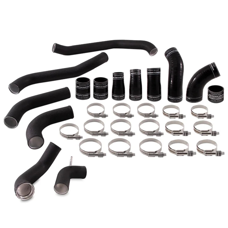Black Compatible Wrinkle Ford Pipe Mishimoto F-150 With Raptor Kit 2017+ Intercooler MMICP-F35T-17KWBK