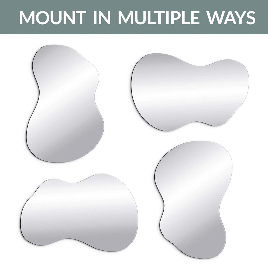 Wall Reflection by - Multiple Irregular Directions Hotel HD Quality from with x - Clarity 36" Designs 24" - Craftsmanship Frameless Mount Barnyard Mirror Abstract Asymmetrical Shape
