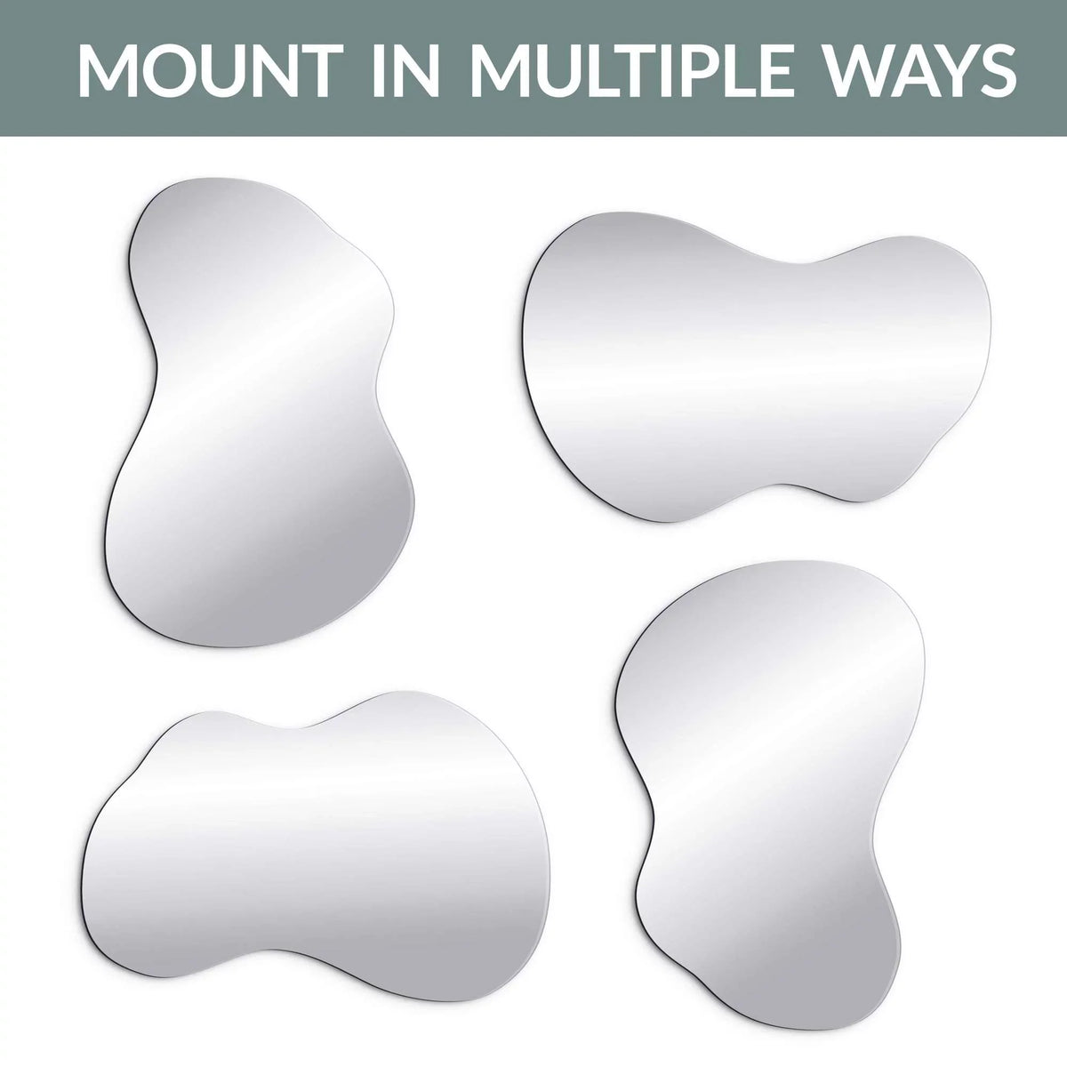 Wall Reflection by - Multiple Irregular Directions Hotel HD Quality from with x - Clarity 36" Designs 24" - Craftsmanship Frameless Mount Barnyard Mirror Abstract Asymmetrical Shape
