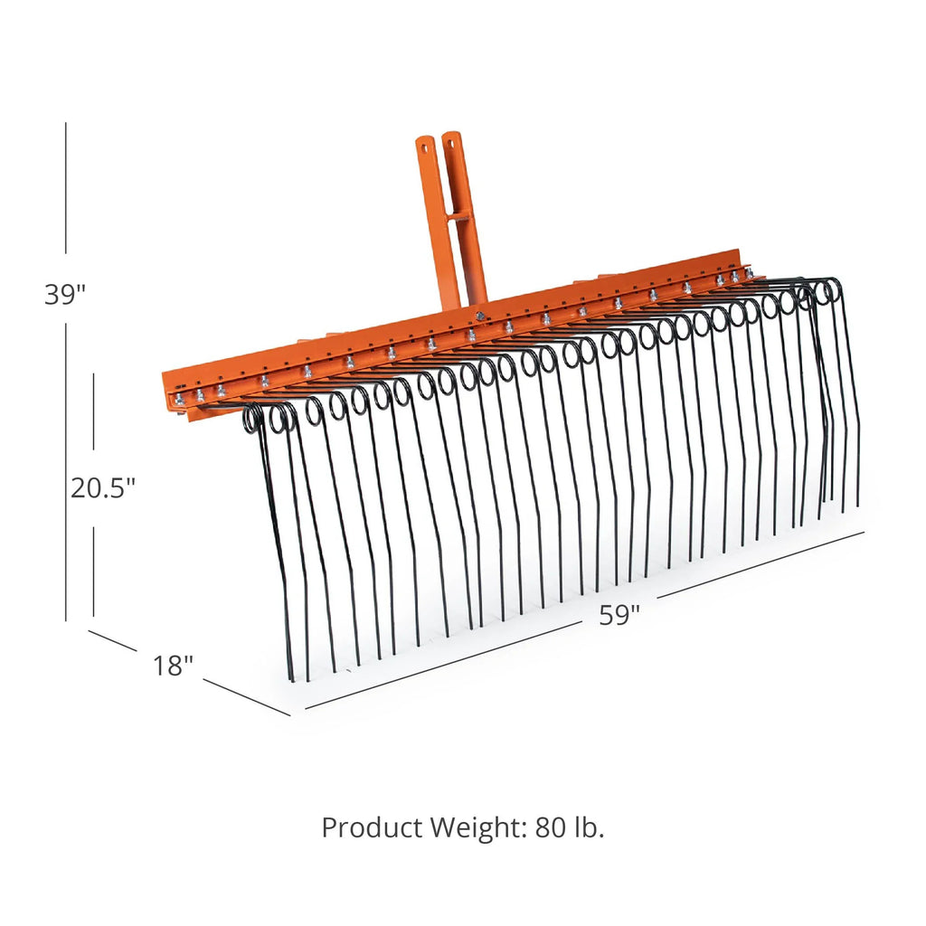 Landscape Drag-Behind Point Spring Pine Coil FT 3 5 Straw Category Rake, Needle Titan Attachments Tines, Rake 1 Tractors,
