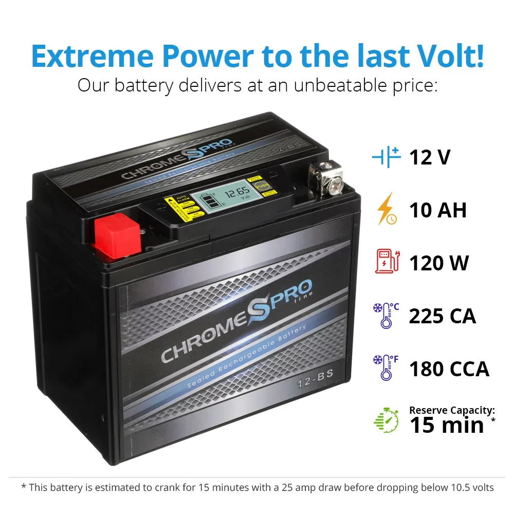 Battery 1000Cc Suzuki Ytx12-Bs Chrome For Battery Gsx-R1000 2002 Motorcycle Igel Pro