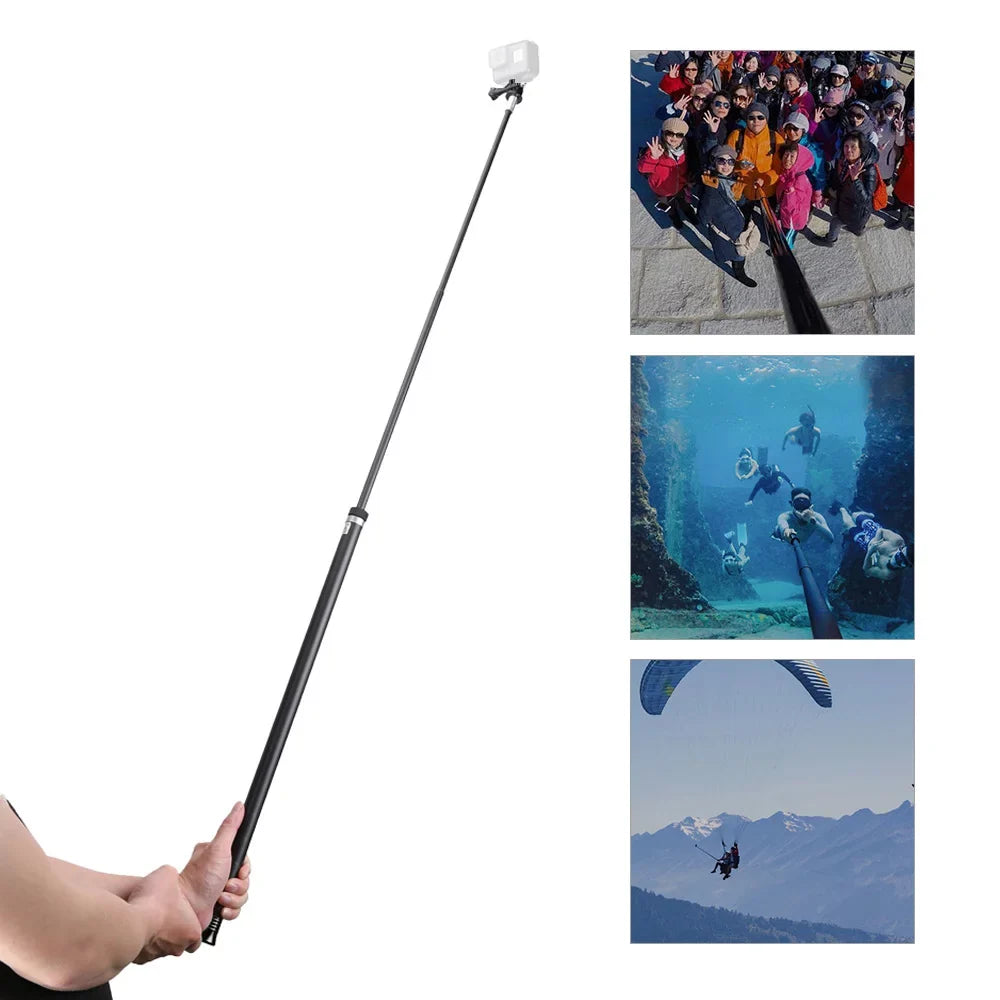 Stick Action Handheld OSMO 2.7M106 One 11109876Hero for R Extendable Carbon Selfie Hero GoPro Monopod Ultra for 5 Fiber Long Inch Lightweight Black(2018) Replacement Replacement Pole