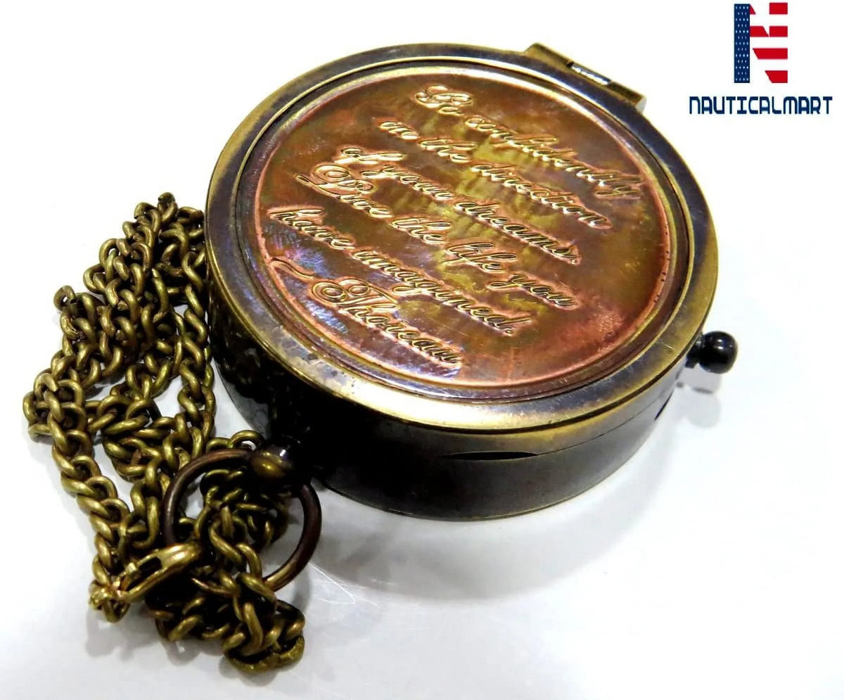 leather compass for with gift NauticalMart brass case