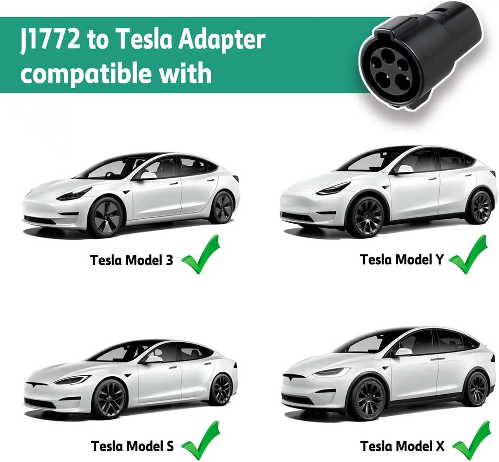 Chargers AC Campmoy J1772 - 250V Adapter, Vehicle to (EV) Compatible SAE (Black) 60A Electric Tesla & with J1772