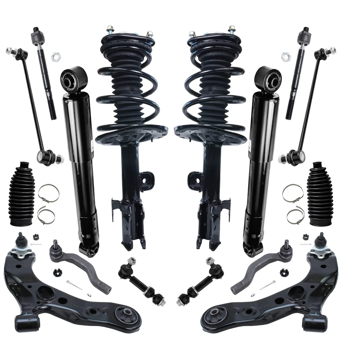 RAV4 Struts, 4 Detroit Tie for 2007 2 Axle Ball Links, 4 Toyota 2 Joints, 2006-2012 2 Control 16pc 2009 Sway Shocks, Kit 2 Ready & - 2010 Boots Arms 2008 Suspension 3.5L Lower Rods, 2011, Bar