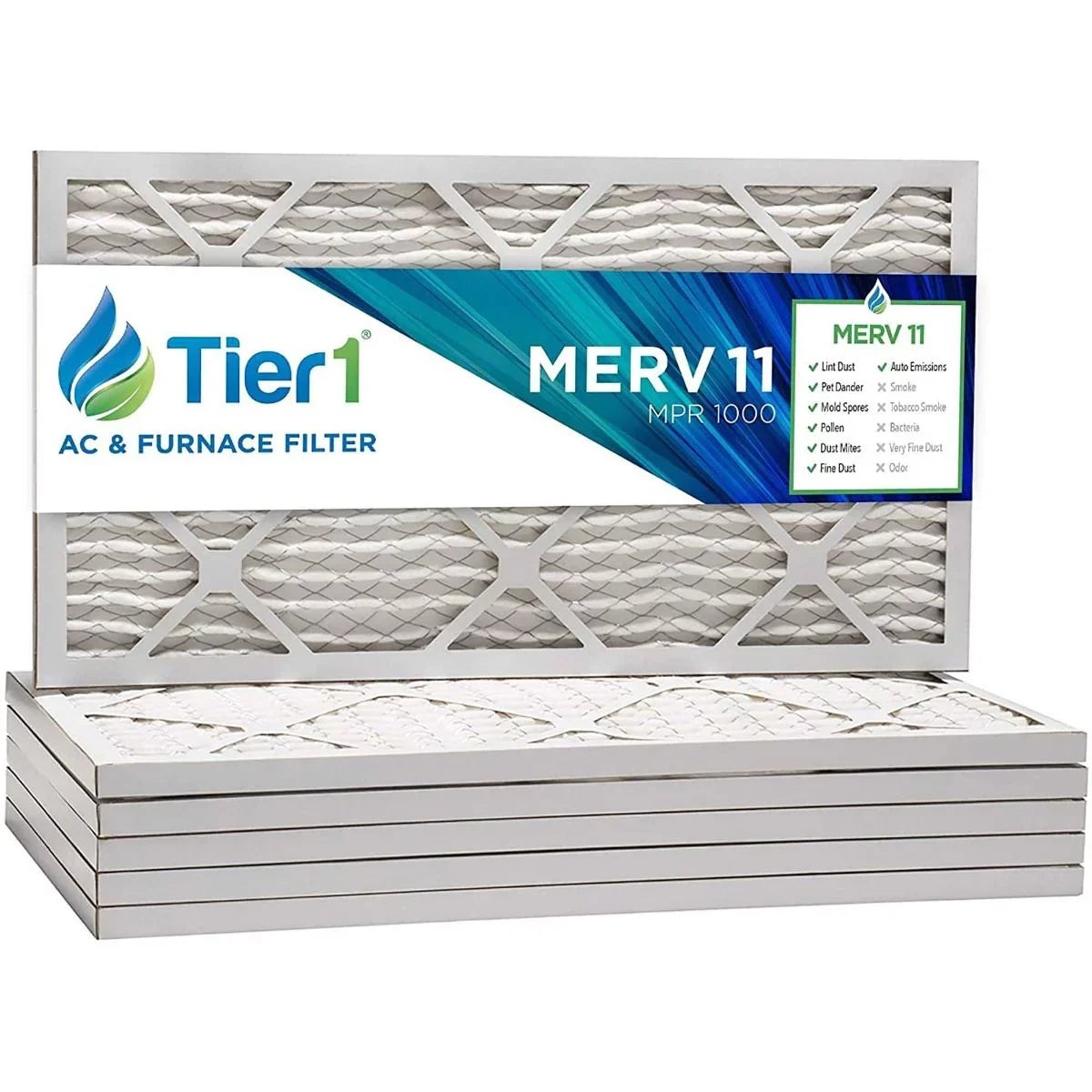 '- 16x25x1 Pack Furnace Merv Pleated Filter 11 Air/ 6 Tier1