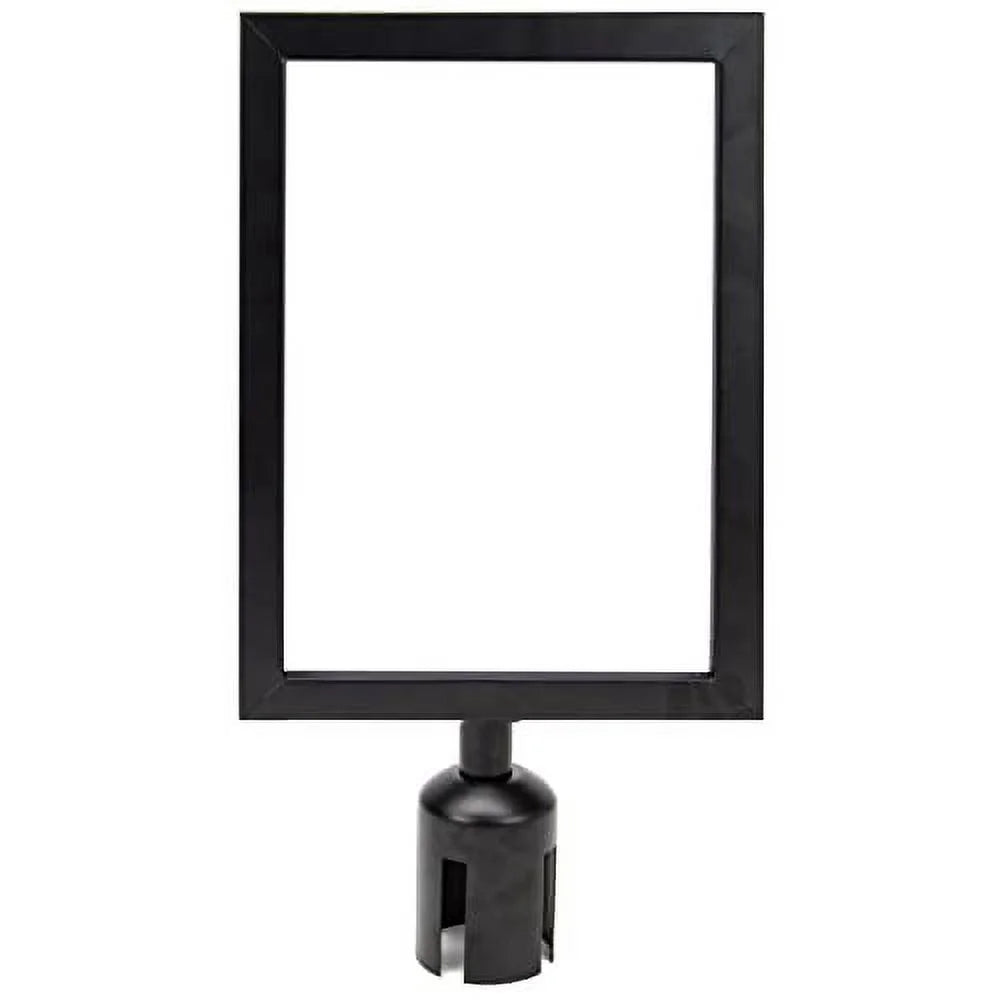 2" Belt Sign Pudgy Supplies Retractable Portrait Stanchions Party 11" x Diameter 8.5" Holder Pedro's Frame Metal Double-Sided Stanchion Black for - by