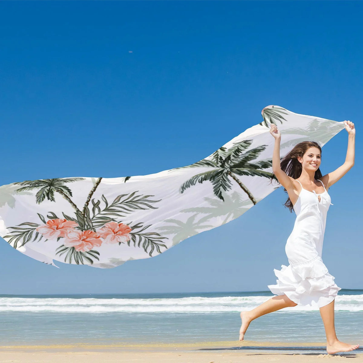 Wraps Shawls for Gift Wraps Hair Oblong Silk Trees Packed Women Scarf Sunscreen Headscarf Palm Neck Large Long FREEAMG