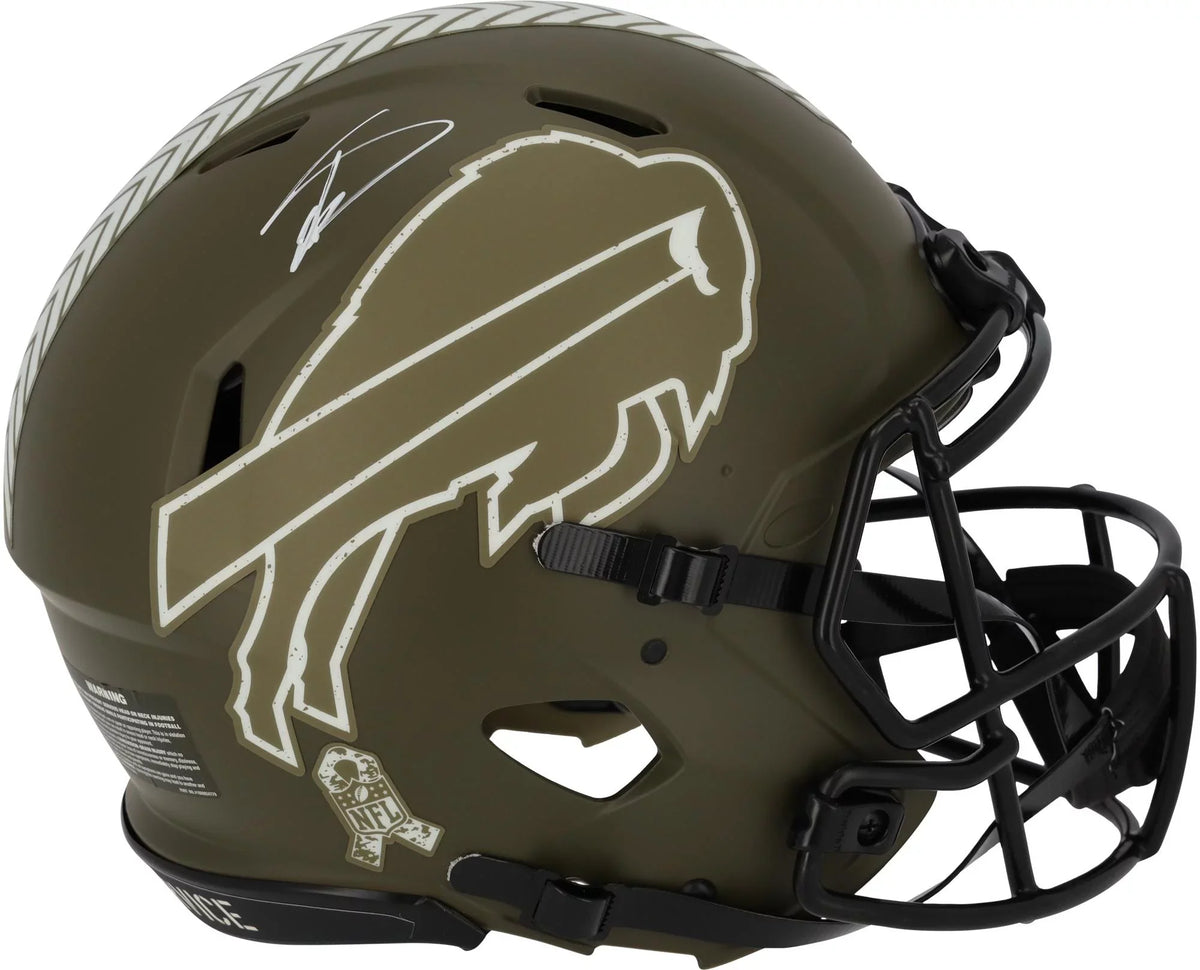 Authentic Diggs Service Certified Riddell Stefon Speed 2022 - Bills Buffalo to Authentic Salute Autographed Helmet Fanatics