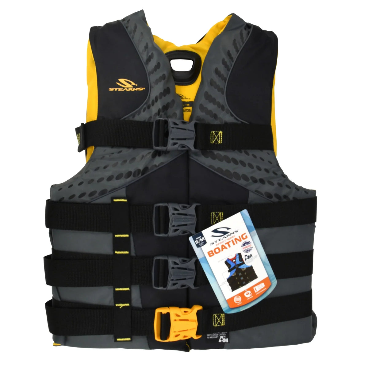 Nylon Life Pounds, 90+ 2XL/3XL, Adults Vest for Men's Infinity Yellow/Gray Stearns