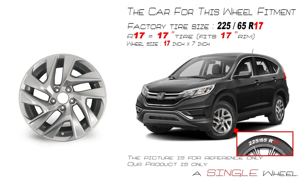 Velospinner 17" Replacement Rim Single 2016 Twisted Silver Automotive 64069A for Brand Alloy 7" Quality New Honda OEM spoke CR-V 2015, x Wheel