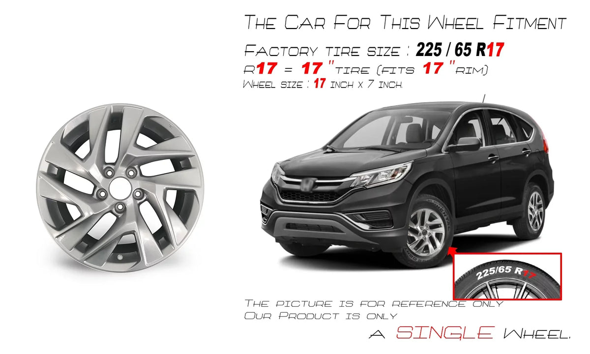 Velospinner 17" Replacement Rim Single 2016 Twisted Silver Automotive 64069A for Brand Alloy 7" Quality New Honda OEM spoke CR-V 2015, x Wheel
