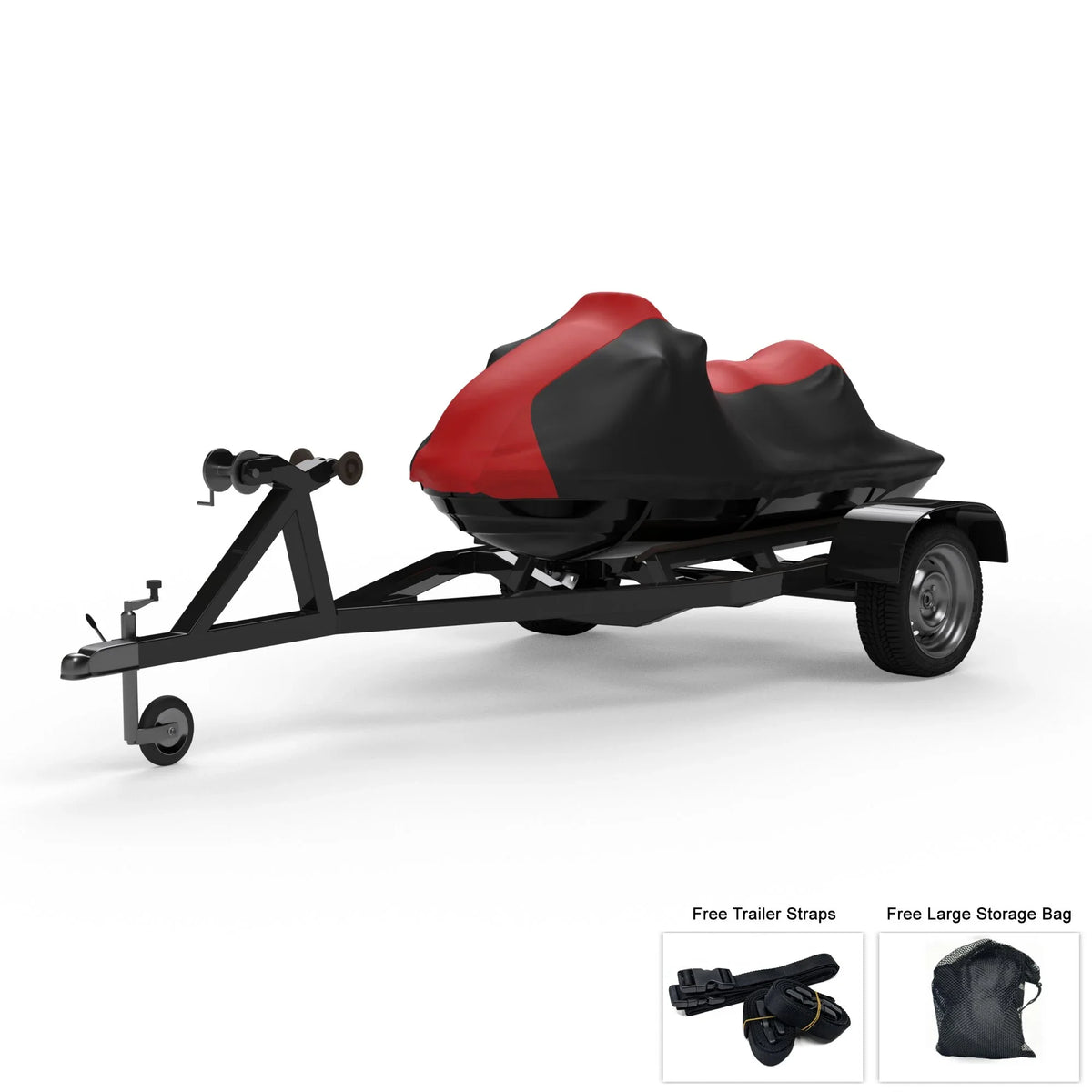 Storage For 1991-1993 LX Black RED Includes 650 Cover All / Ski - - Color Weather UV Jet Weatherproof And Trailerable Runner - Protects Sun, Straps Wave Trailer Rain, - from And YAMAHA More! Bag Rays,