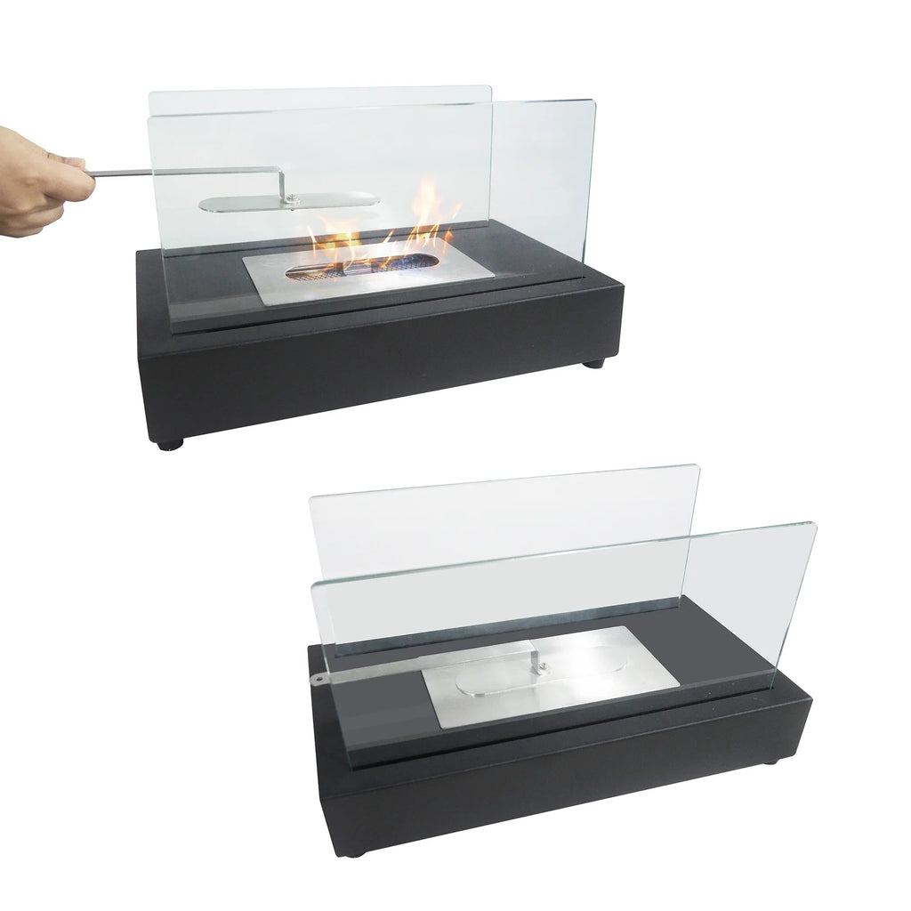 x 7.1'' Metal 8''H Bio x Ethanol Outdoor Flame Guard Skypatio Fireplace 13.98''L Tabletop Ventless with W
