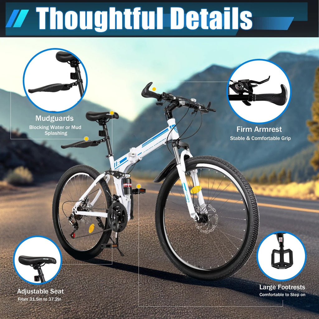 MTB Bicycle Disc Speed SHZICMY Bike Bikes Dual Folding 21 School Mountain Men 26" Brake