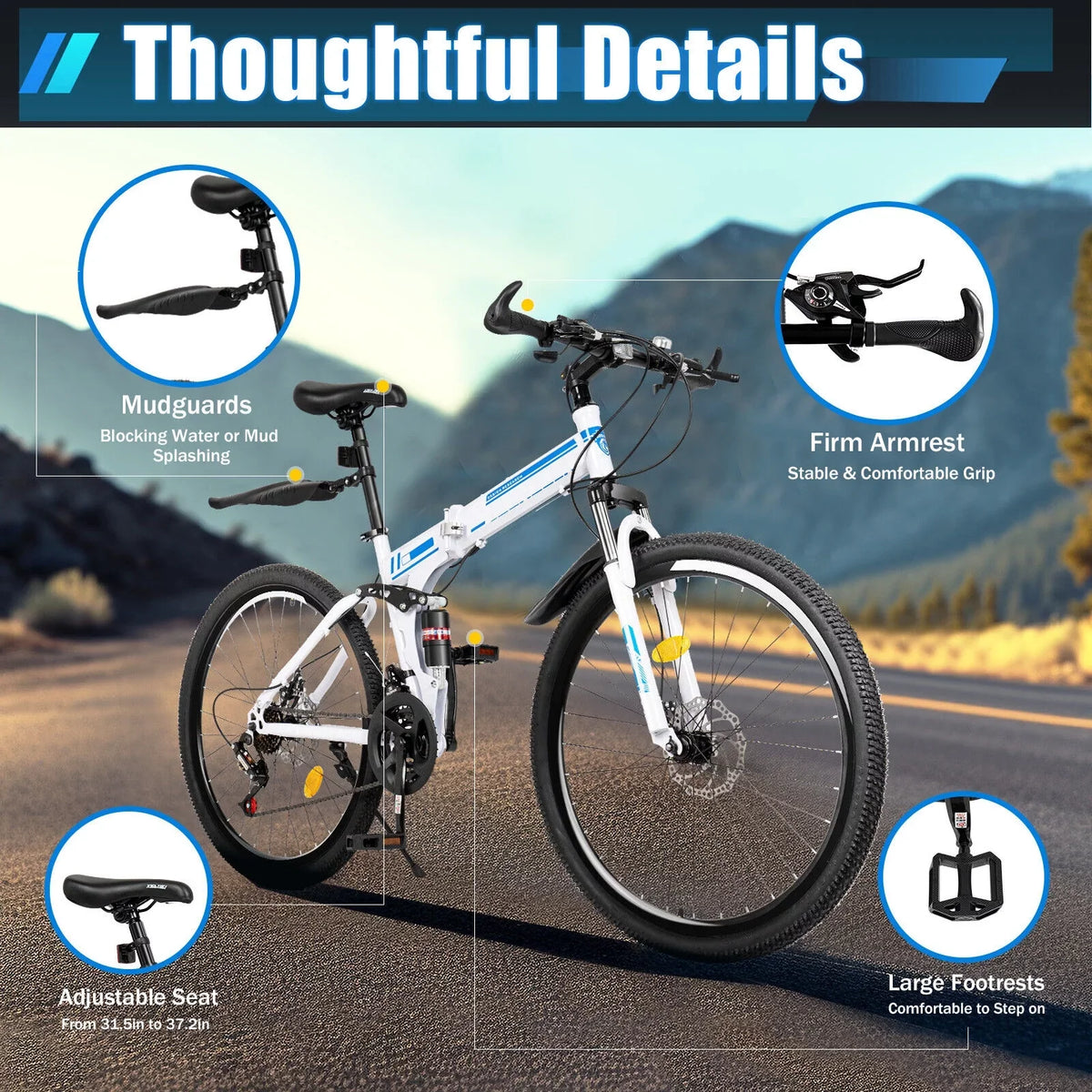 MTB Bicycle Disc Speed SHZICMY Bike Bikes Dual Folding 21 School Mountain Men 26" Brake