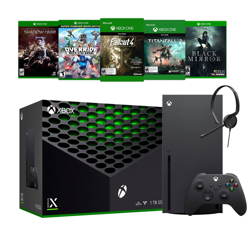 with Headset Chat X Console Games and Xbox Series 1TB Latest SSD Five Xbox Flagship Bundle