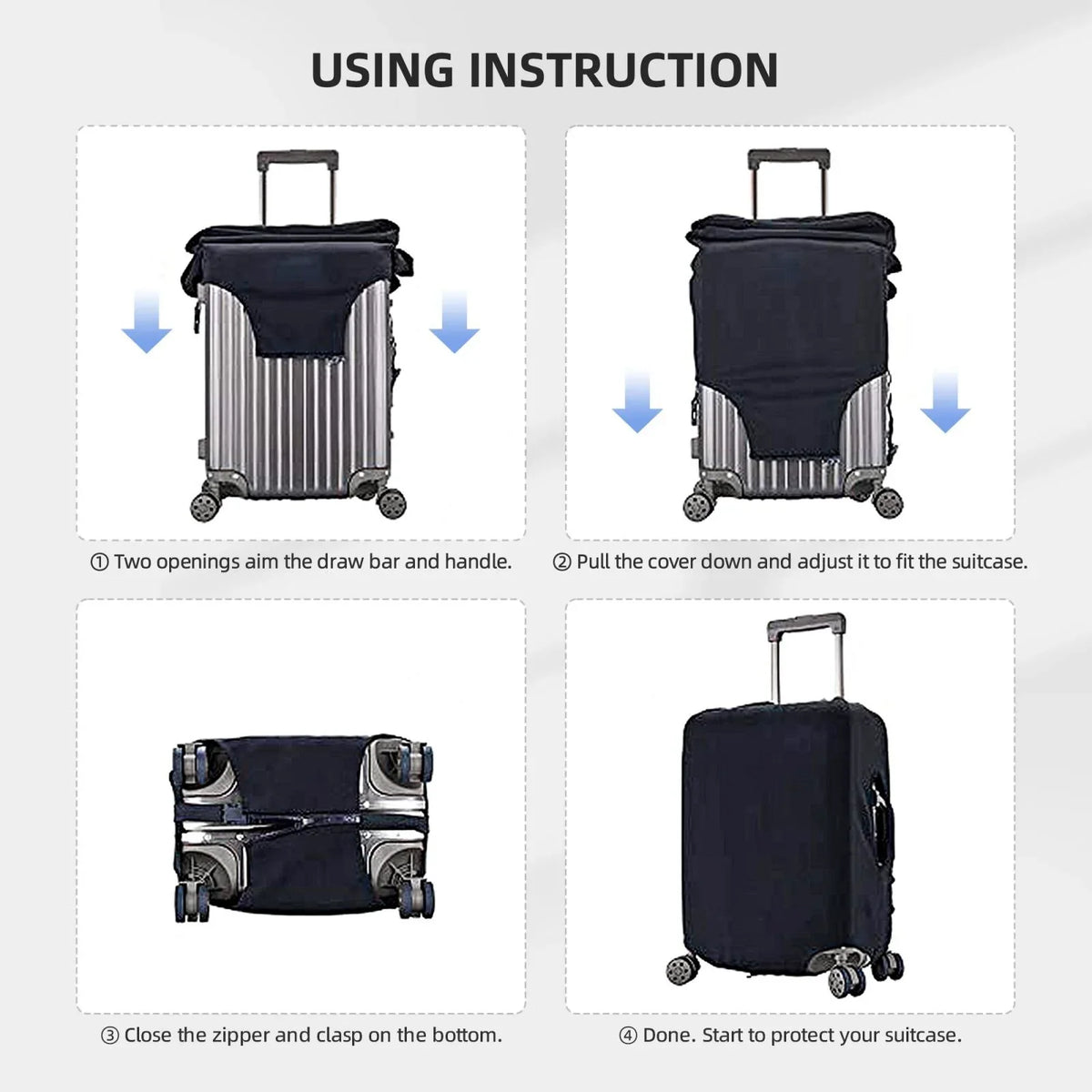 Ocsxa Dust-Proof Pink Suitcase Stripes Luggage Travel Cover For 18-32inch And Dark Blue Protector Flamingos Cover Print