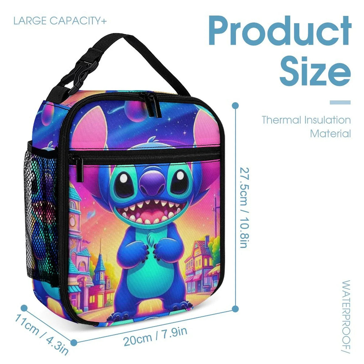 Bag For Bag Portable Thermal Bento Handbag Boys Office Girls Insulated Stitch School Art Kids Cooler Tote Adult Lilo Lunch