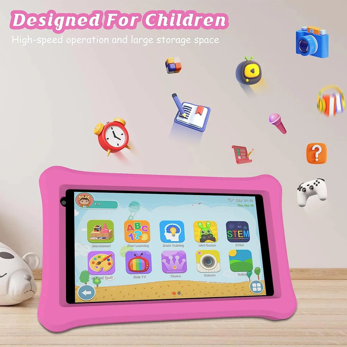Certificated, Dual ROM WiFi, 11 Tablet for RAM Kids Tablet with Kids Tablets, for Control 32GB Bluetooth, Tablet Toddler Androrid Camera, Learning Parental Google Case, 7 Tablet, 2GB inch