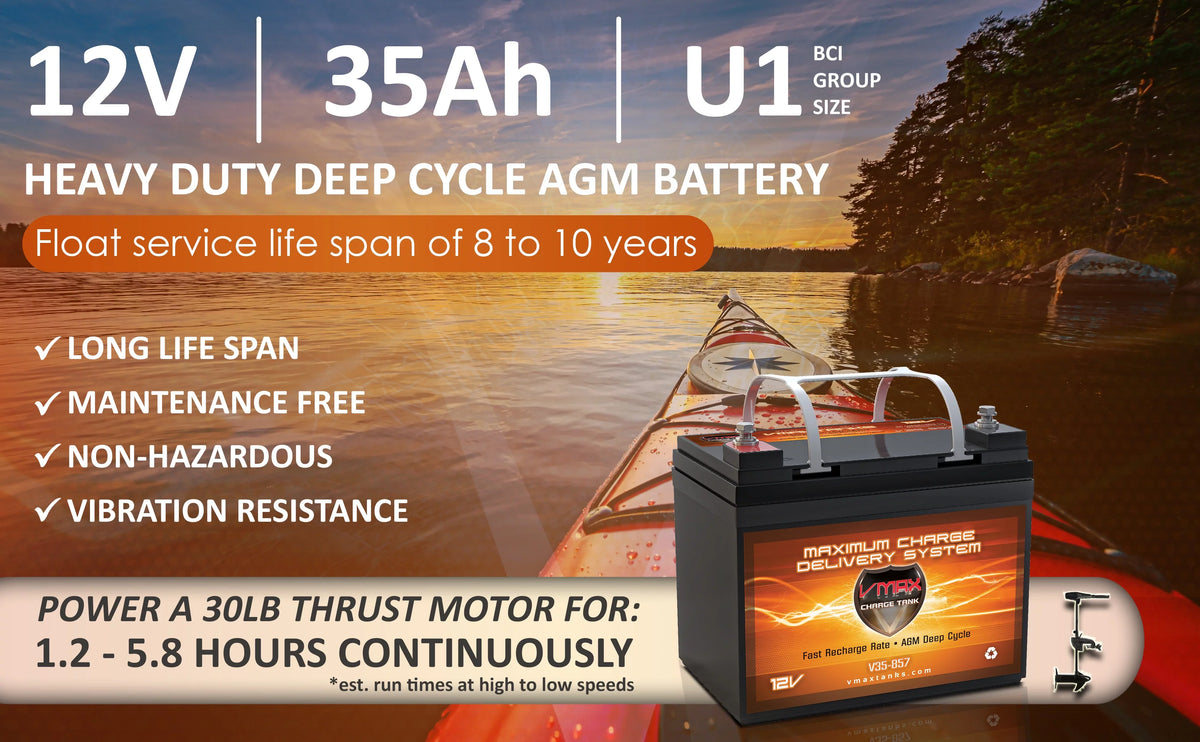 Motor U1 40 Vmaxtanks for Bulldog 12V 35AH V35-857 Battery Motorguide Trolling