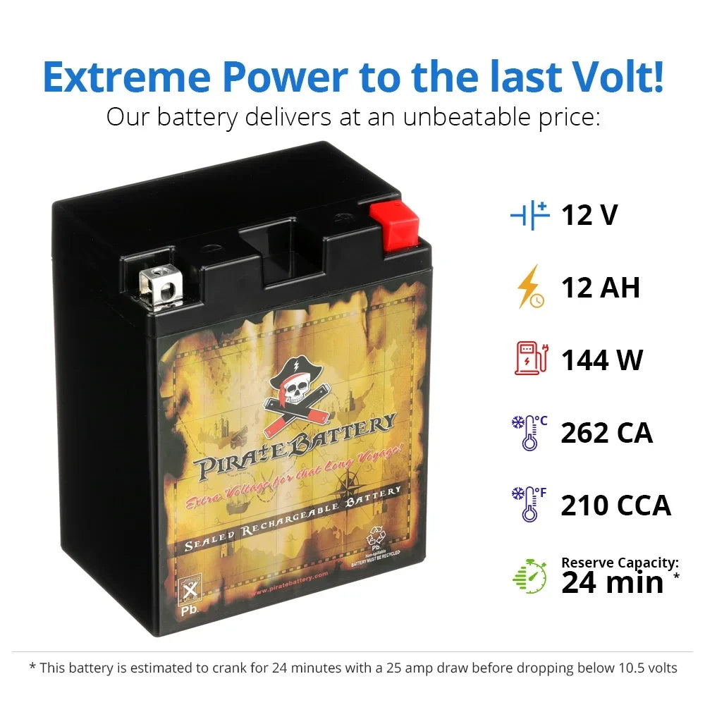 For Vulcan Battery 750Cc Motorcycle 1995 Ytx14Ahl-Bs Battery Kawasaki Vn750-A Pirate
