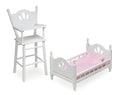 with Bed inch White/Pink Badger for and Dolls Chair English Country High Bedding - Basket 18