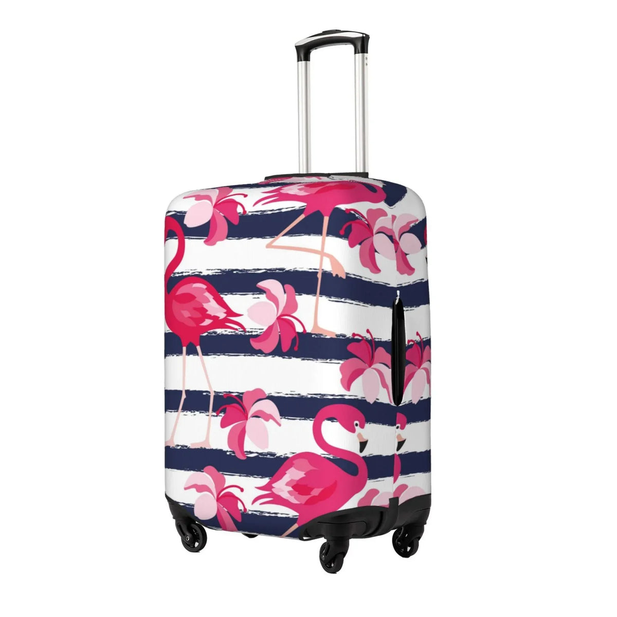 Ocsxa Dust-Proof Pink Suitcase Stripes Luggage Travel Cover For 18-32inch And Dark Blue Protector Flamingos Cover Print