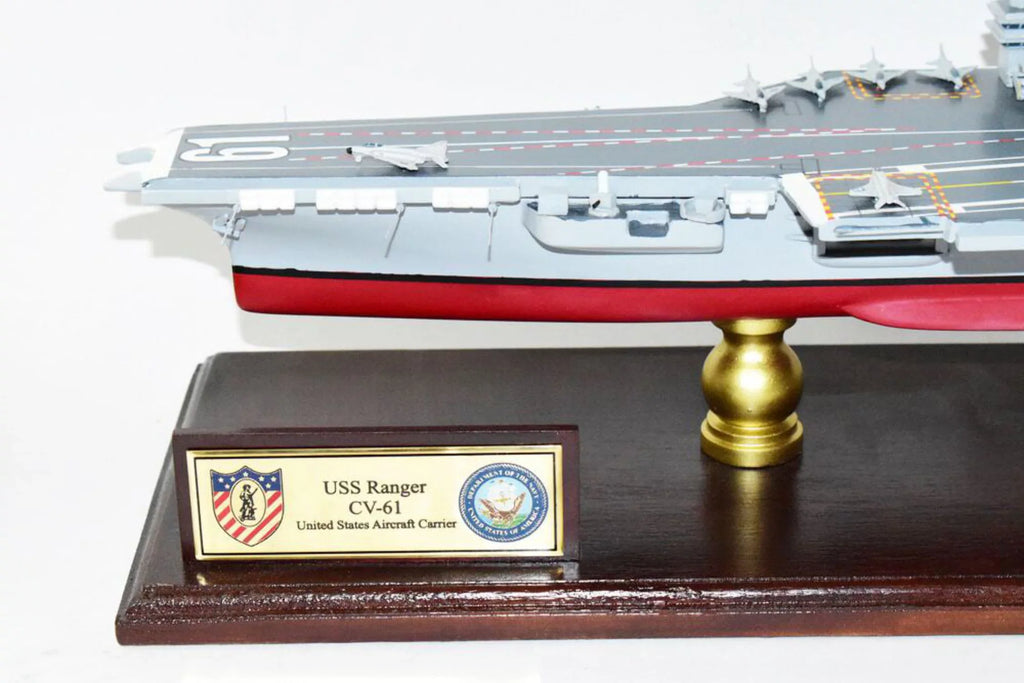 Model,Mahogany,Forrestal Class CV-61 Carrier Aircraft USS Ranger Model,Navy,Scale