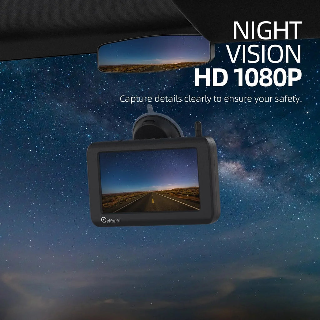 1 Solar DIY Waterproof Wireless Magnetic Drilling Min 5'' Monitor No X5 eRapta Backup Installation HD 1080P Camera