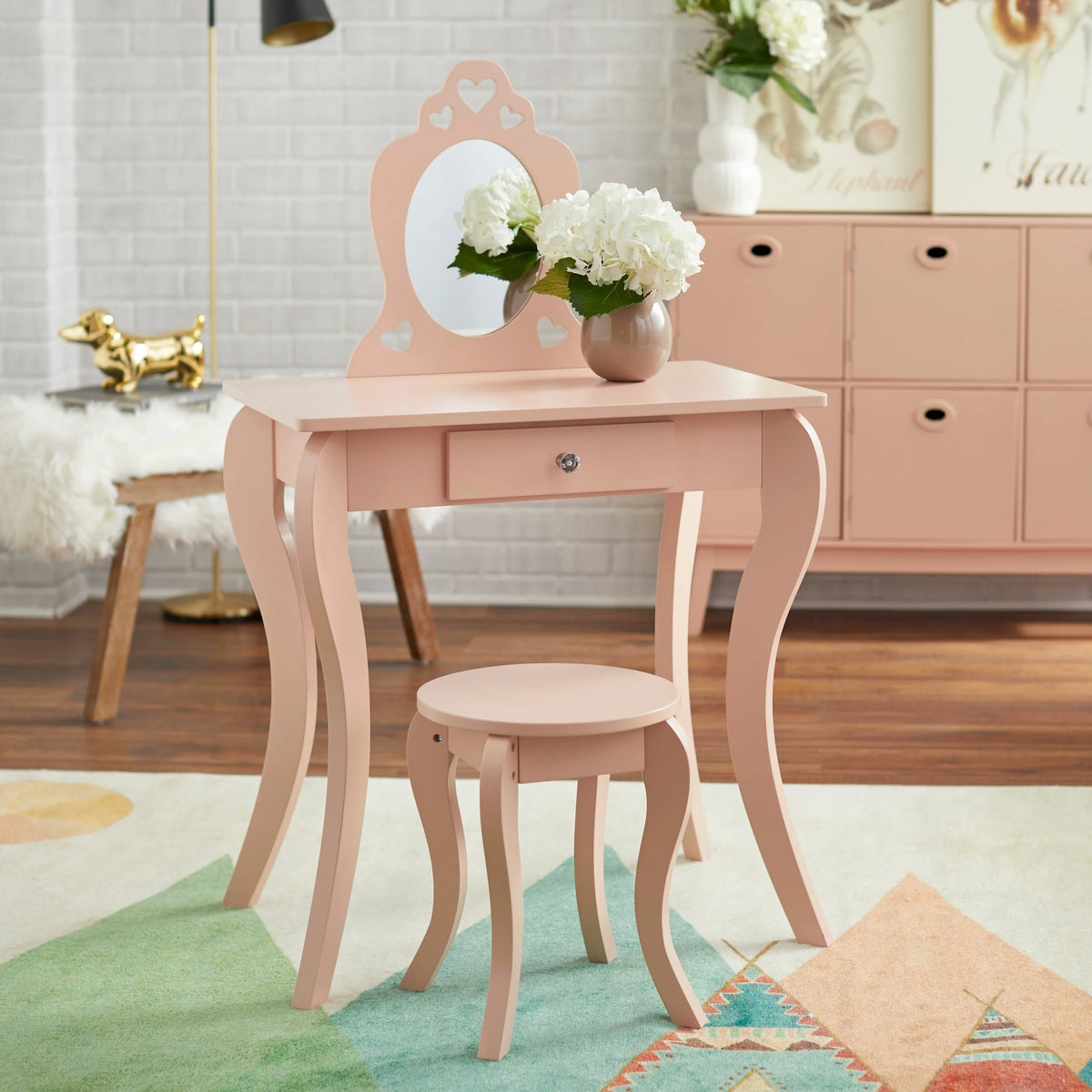 Vanity White Living Simple Set Alyssa Kids